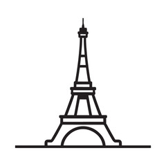 line illustration of eiffel tower