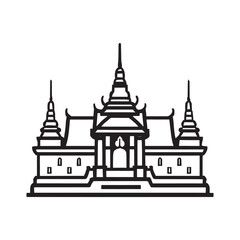 line illustration of The Grand Palace of Bangkok