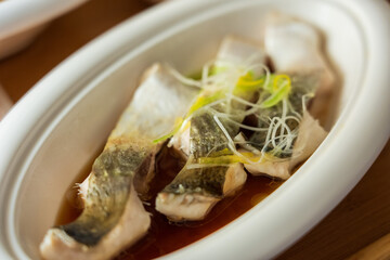 A plate of delicious steamed fish nuggets