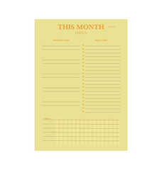 (Lemon) This Month planner. Vector illustration. 