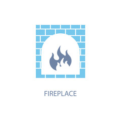 Fireplace concept line icon. Simple element illustration. Fireplace concept outline symbol design.
