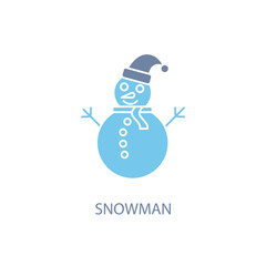 snowman concept line icon. Simple element illustration. snowman concept outline symbol design.