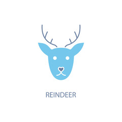 reindeer concept line icon. Simple element illustration. reindeer concept outline symbol design.