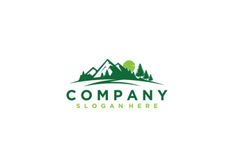 Mountain logo icon desain vektor template