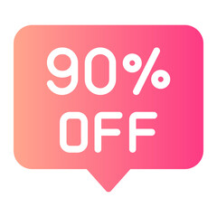 90 percent gradient icon