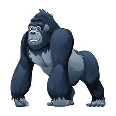 Naklejka premium Gorilla cartoon vector illustration isolated on white background