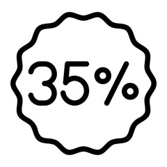 35 percent line icon