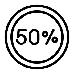 50 percent line icon