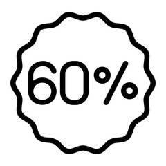 60 percent line icon