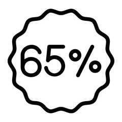 65 percent line icon