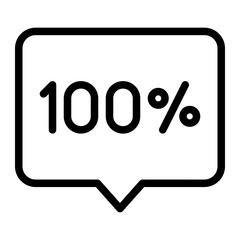 100 percent line icon