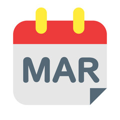 月、3月を表すカラースタイルのアイコン