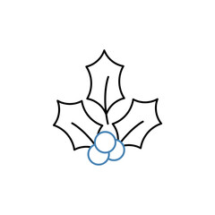 holly concept line icon. Simple element illustration. holly concept outline symbol design.