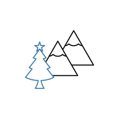 mountains concept line icon. Simple element illustration. mountains concept outline symbol design.