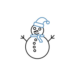 snowman concept line icon. Simple element illustration. snowman concept outline symbol design.