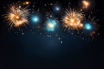 Fototapeta premium Firework background,Abstract Christmas and new year background with bokeh light background design concept