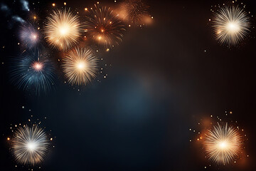 Naklejka premium Firework background,Abstract Christmas and new year background with bokeh light background design concept