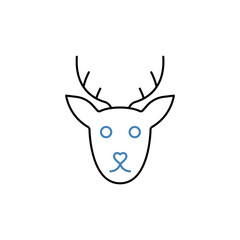 reindeer concept line icon. Simple element illustration. reindeer concept outline symbol design.