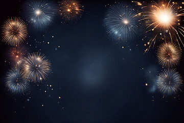 Firework background,Abstract Christmas and new year background with bokeh light background design concept