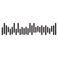 Simple soundwave equalizer shape on white background. Abstract music wave, radio signal frequency and digital voice visualisation.