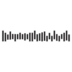 Fototapeta premium Simple soundwave equalizer shape on white background. Abstract music wave, radio signal frequency and digital voice visualisation.