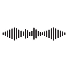 Simple soundwave equalizer shape on white background. Abstract music wave, radio signal frequency and digital voice visualisation.