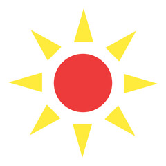 一日、太陽を表すカラースタイルのアイコン