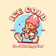 Ice Rugby Logo Vintage and Retro