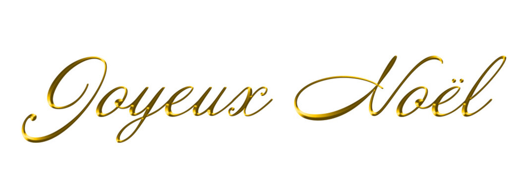 Joyeux No&euml;l. Typographie or.