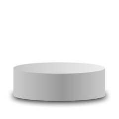 Blank white round podium, round empty stage and podium 3d template for product presentation,