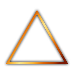 golden color triangle outline with shadow