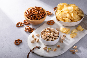 Salty snacks that are offered with beer