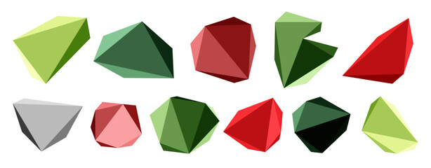 3d low poly triangle design elements