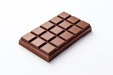 Fototapeta premium Isolated chocolate pieces on white background. Generative AI