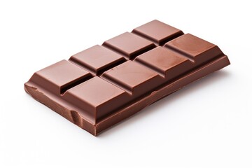 Fototapeta premium Isolated chocolate pieces on white background. Generative AI