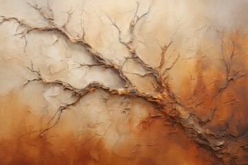 Fototapeta premium Tree roots background oil painting texture. Generative AI.