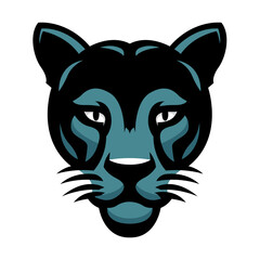 panther head mascot logo icon face emblem flat vector illustration