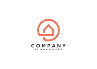 Fototapeta premium initial letter o with house logo design realestate