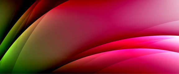 Dynamic flowing waves on gradient color background. Vector illustration For Wallpaper, Banner, Background, Card, Book Illustration, landing page