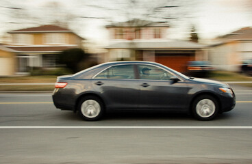 Speeding vehicle on the street