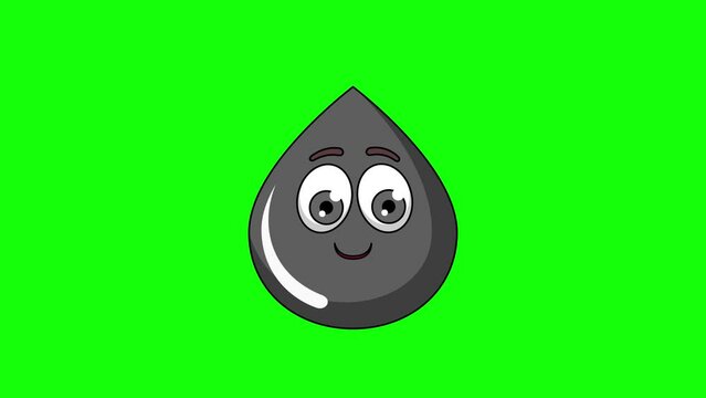 oil cartoon with a smiling face with heart eyes, emoji emoticon animation