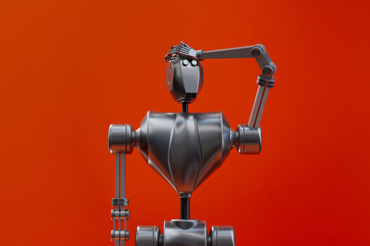 Oops! The AI robot's duh moment slapping its hand on its head, realizing a forgotten detail. oh no, how did I forget that?