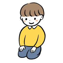 正座をする人物のイラスト