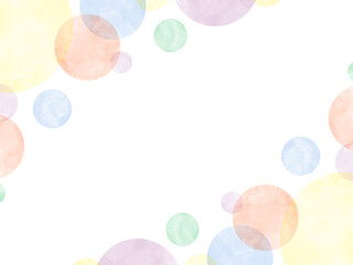 カラフルな水玉模様の水彩フレーム