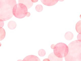 Foto op Plexiglas 水玉模様の水彩フレーム ピンク © Nitomaru