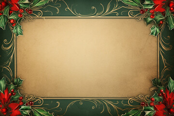 christmas background with holly