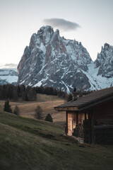 Little hut in the Dolomites, Italy