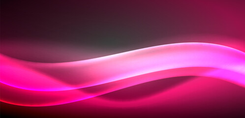 Neon-lit waves surge across background, mesmerizing dance of luminescence and motion. Dynamic backdrop captures essence of energy and modern aesthetics