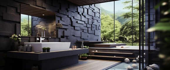 Fototapeta premium Interior of modern stylish bathroom