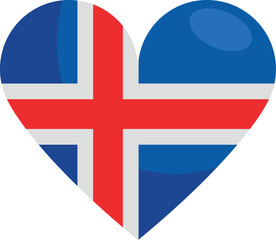 iceland flag in heart shape